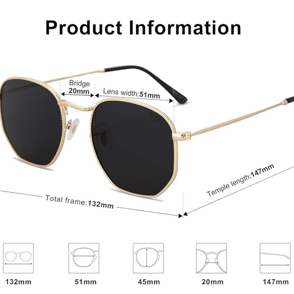 SOJOS Hexagon Polarized Sunglasses - Picture 4 of 5